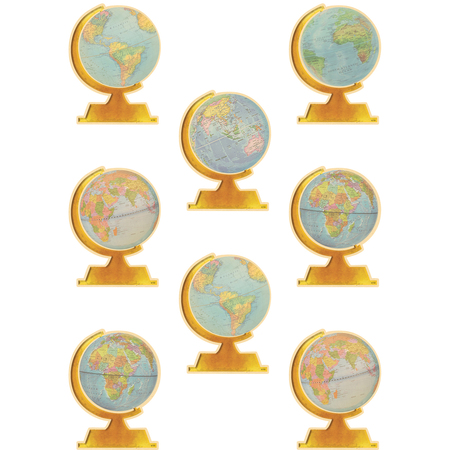 TEACHER CREATED RESOURCES Travel The Map Globes Accents, 30 Pieces, PK3 TCR8641